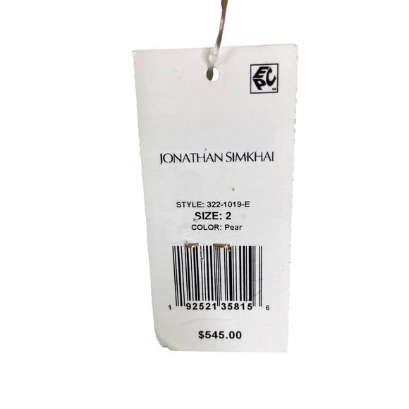 Jonathan Simkhai Cadence Plisse Dress Puff Sleeve Tiered Coastal Prairie Sz 2 - Picture 7 of 11